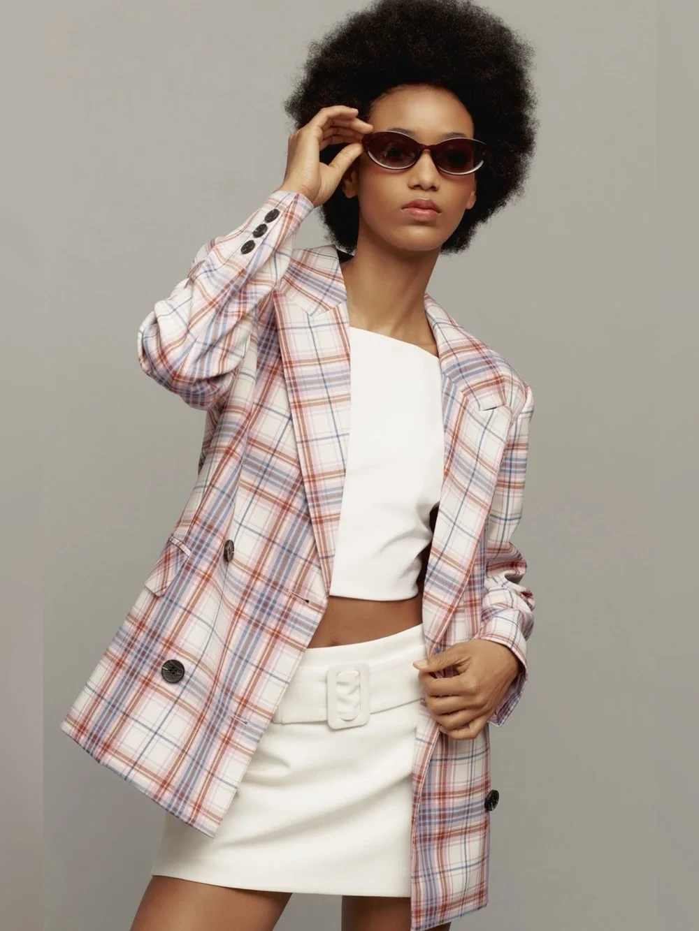Anthropologie Avec Les Filles Plaid Blazer